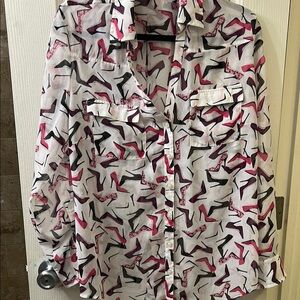 New York & Company High Heel Print Blouse